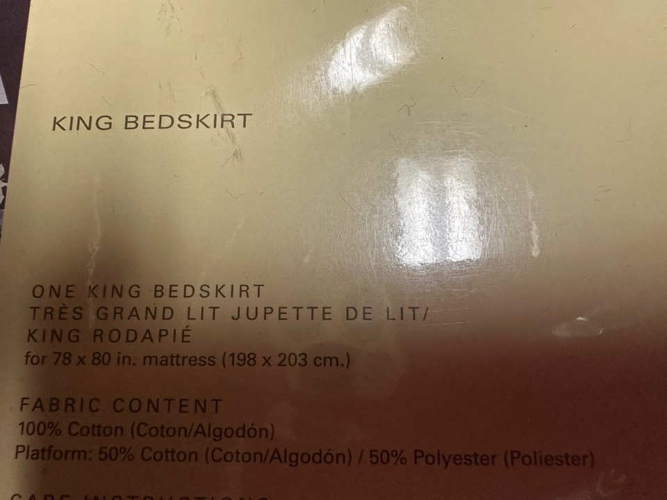 Ralph Lauren Landyn Modern Driver Charcoal Gray King Size Bed Skirt New