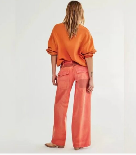NWT $148 WE THE FREE Waterfalls Baggy Wide Leg Denim Jeans Oklahoma Sun 26 - Picture 7 of 11