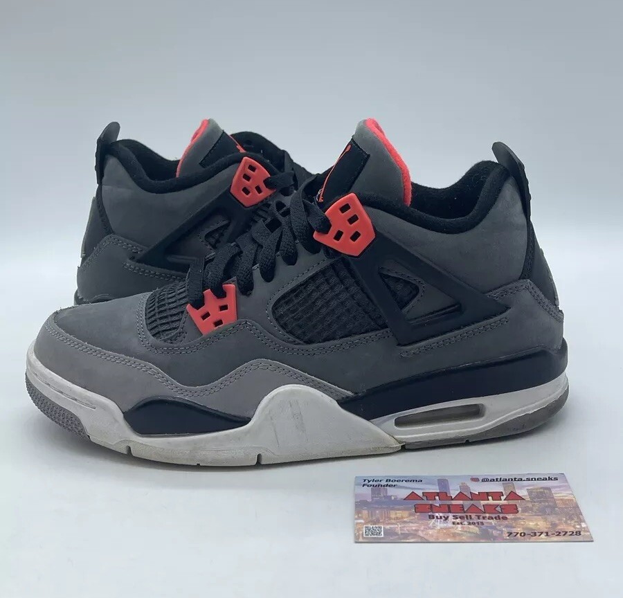 Size 6Y - Jordan 4 Retro Mid Infrared White Gray Black Pink