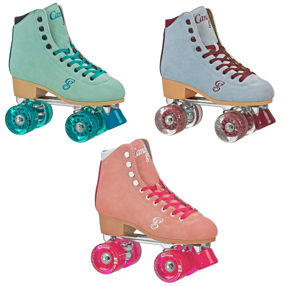 Candi GRL Carlin Quad Freestyle Artistic Suede Roller Skates Womens