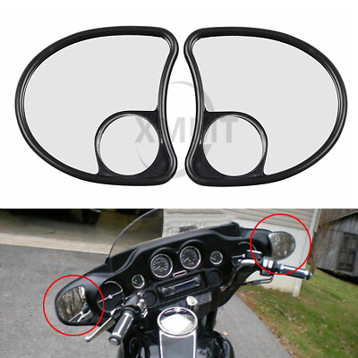 Split Vision Convex Fairing Mirrors for Harley Batwing Electra Glide FLHT 96-13