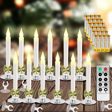 12 Pack Christmas Window Candles Lights with Timer Battery Operated Electric LED