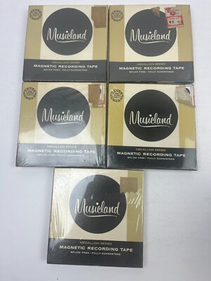 LOT 5 MusicLand Magnetic Recording Tape Medallion Series 1800' .5 MIL MYLAR NEW