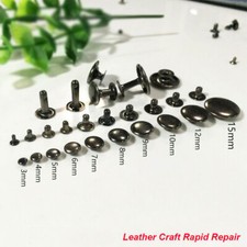 3mm 4mm 5mm 6mm to 15mm Single Cap Rivets Studs Leather Craft Rapid Repair