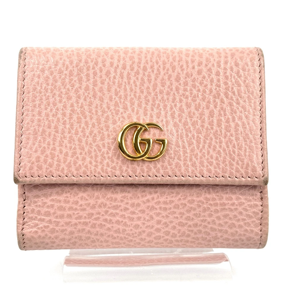 Auténtica billetera GUCCI GG Marmont de cuero herrajes dorados 524672 Foto 3 de 4