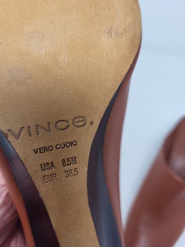 Vince Para Mujer Benita Mules Cuero Bronceado Puntera Cuadrada Sin Cordones Zapatos de Cuña 8,5 - Imagen 9 de 10