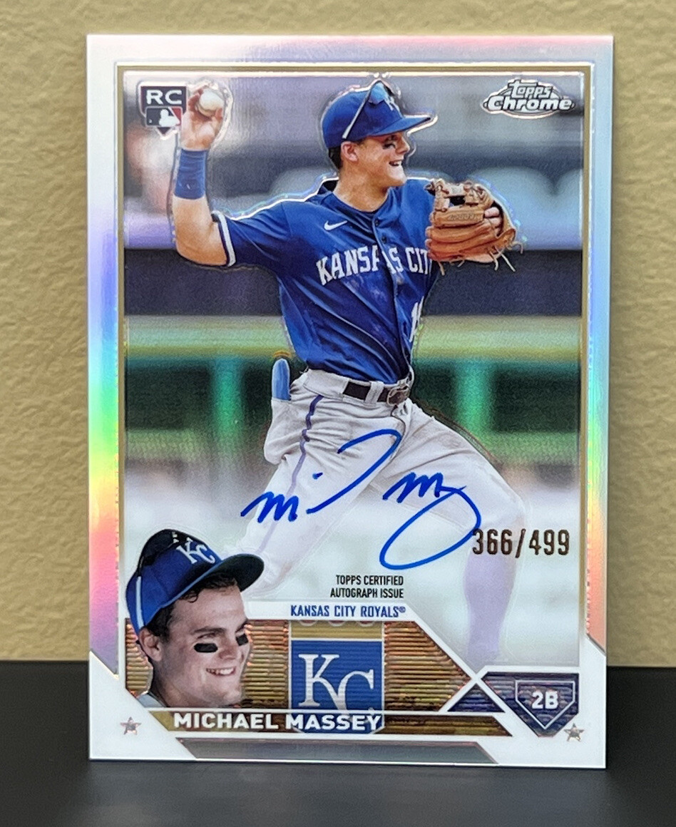 2023 Topps Chrome Michael Massey Refractor Rookie Auto Royals RC SP /499