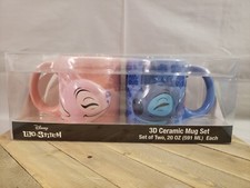 Disney - LILO Stitch - 3D Large Ceramic 20 Oz Mug Set - Brand NEW