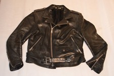 Sandro Paris Black Leather Zip & Belted Biker Padded Jacket Coat Mens Large L