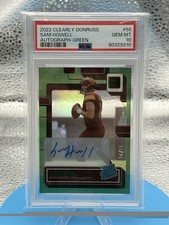 2022 Panini Clearly Donruss Rated Rookie Sam Howell #55 Auto Green /25 RC PSA 10