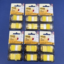 12 PACK  600 YELLOW  POST-IT Flags  IN DISPENSERS  1" X 1.7"  680-5-24