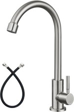 Brushed Nickel Kitchen Faucet Cold Water Only 1 Hole Single Handle 360 Degree Sw