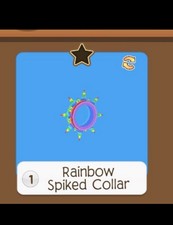 Animal Jam Rainbow Spiked Collar Game Item Asset Unique Virtual Collectible