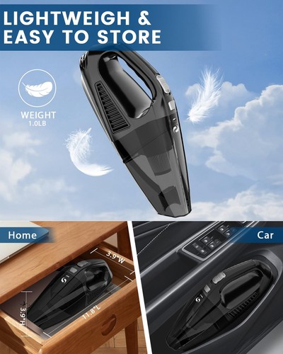 Handheld Vacuum Cordless, 12000Pa Car Vacuum Portable with Brushless Motor, H... - Picture 7 of 8