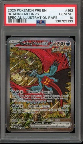 Pokemon Roaring Moon ex Prismatic Evolutions SIR #162 PSA 10 Gem Mint
