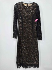 Pre-Owned Michael Kors Collection Black Size 4 Lace Midi Long Sleeve Dress