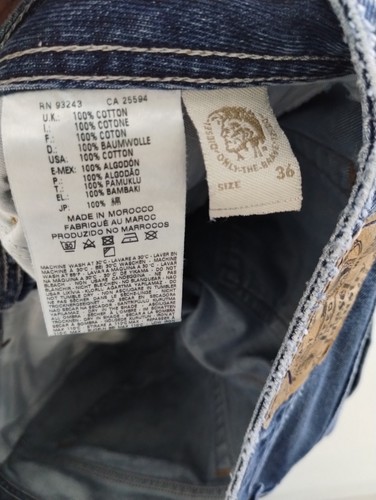 Diesel Industry Jeans Men 36x30 (Fit 38x29) Blue Zatiny Bootcut Button Fly EUC - Picture 12 of 16