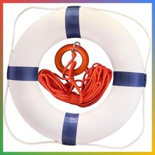 20 Inch Pool Safety Throw Ring Blue Life Preserver 30m Rope Water Rescue Flotati