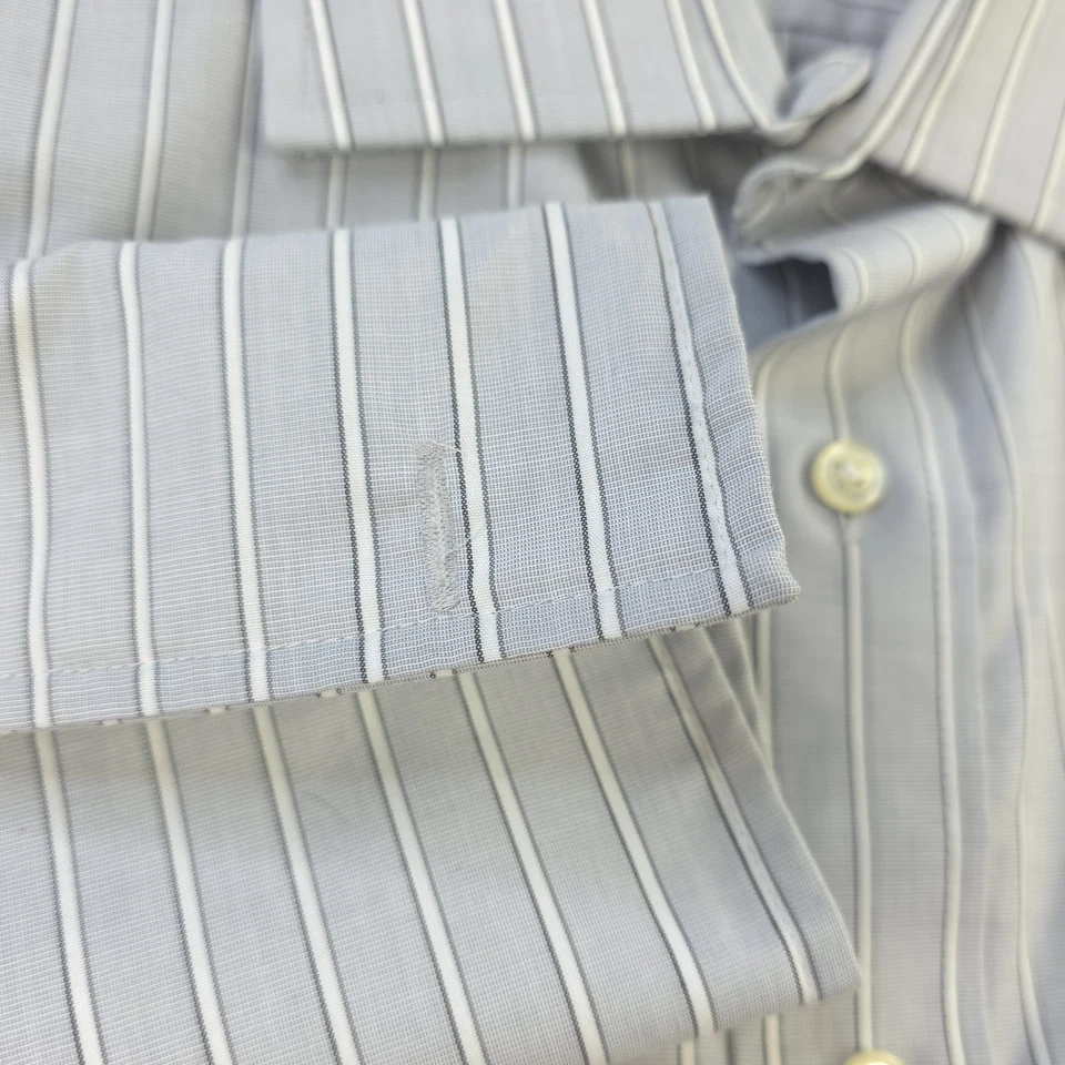 Camisa de vestir Donald Trump Signature Collection 18,5 34/35 gris sin hierro a rayas Foto 4 de 4
