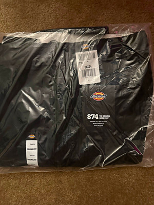 Dickies 874 Original Fit Straight Leg Twill Work Pants Black Mens 34 NWT