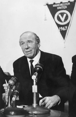 Sir Matt Busby Speaking At A Press Conference 1969