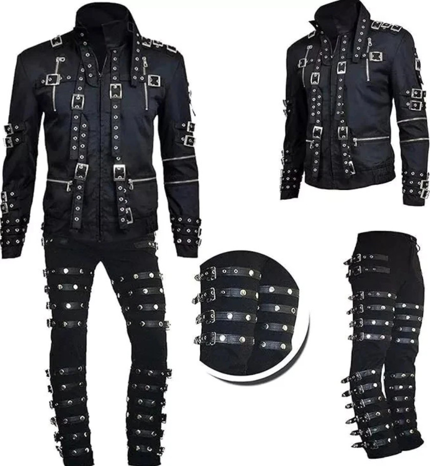 Disfraz y chaqueta completos de disfraces "malo" concierto de King Singer Michael Jackson