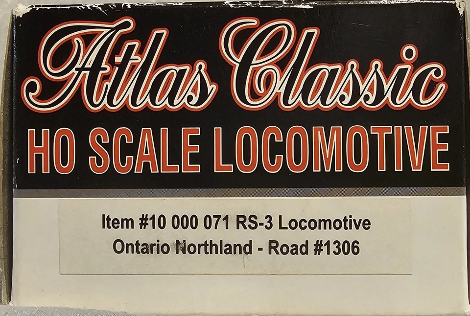 NOS Atlas Classic HO Scale Ontario Northland RS-3 Diesel Locomotive DCC ready - Image 3 of 4