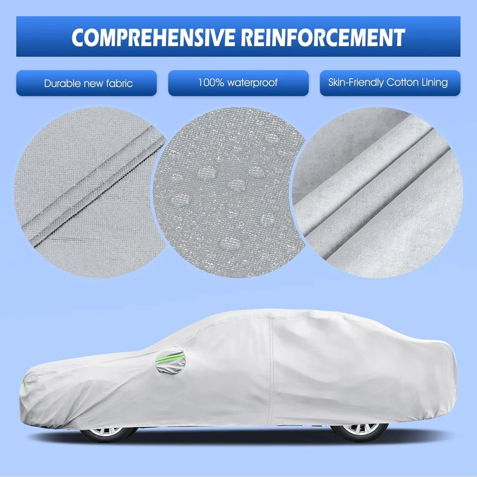 Fit For Honda Civic 1991-2025 Waterproof Car Cover All Weather with Door Zipper - Изображение 2 из 4