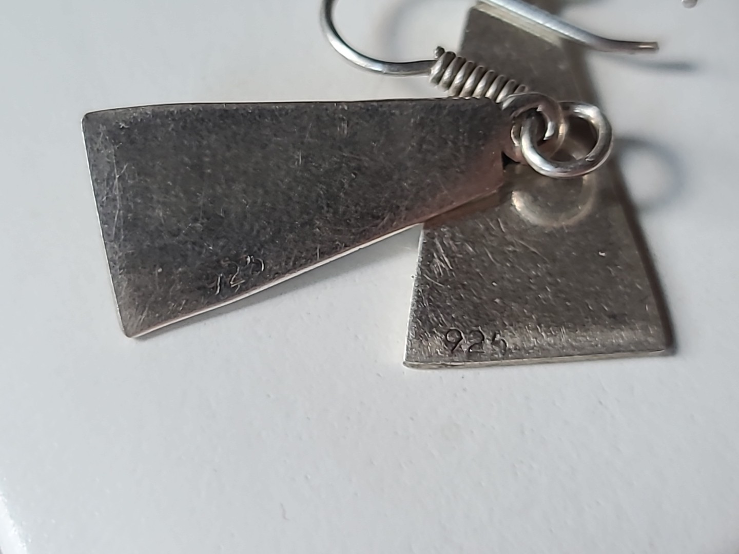 925 Sterling Silver Dangling Triangular Shaped Pi… - image 10