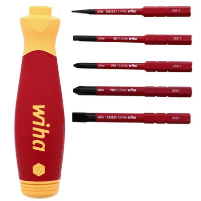Wiha 28345 6 PIECE INSULATED SLIMLINE POCKETMAX MULTI-DRIVER
