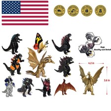 Set of 10 Godzilla Toys, Movable Joint Action Figures, King of The Monsters v...