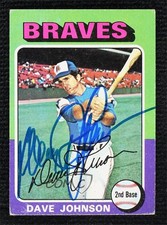 BAS 1975 Topps Davey Johnson #57 Beckett Auth Sticker Auto 2k2