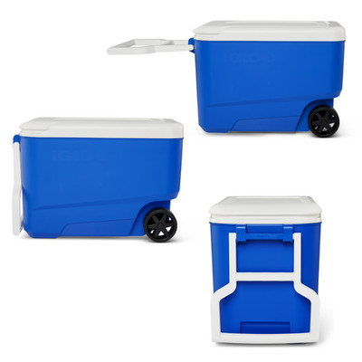 Igloo 38 QT Wheelie Cool Hard Sided Cooler with Wheels, Blue