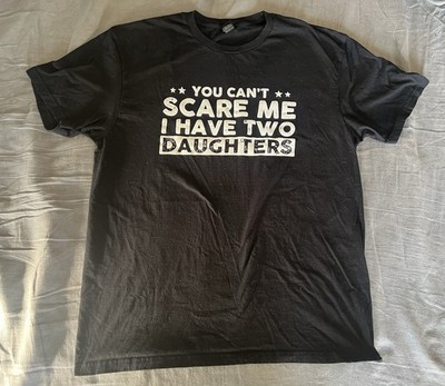 Men s short sleeve cotton t-shirt dad of 2 daughters funny Father s Day size L