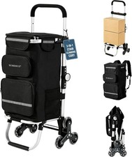 SUMERUZ 3-in-1 Stair Climbing Shopping Cart 55L 110lb Black NEW Sealed in Box