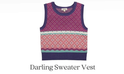 NWT Girls Finding Foxtale Darling Sweater Vest Size 10