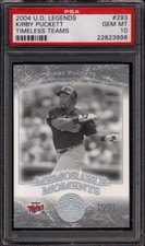 2004 UPPER DECK LEGENDS #293 KIRBY PUCKETT ☆POP 1☆ MINNESOTA TWINS PSA 10 GEM-MT