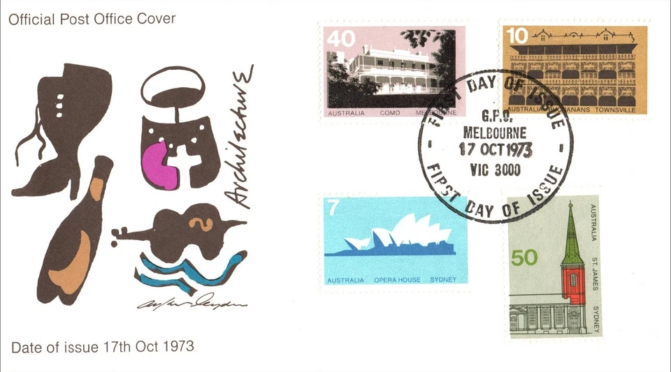 Australia 1972 -1973 Architecture Opera House Radio Women FDC First Day Cover - Image 4 of 4