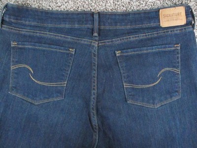 Signature Levi Strauss Mid Rise Bootcut Jeans Womens 16M Blue Wash Stretch 36x31