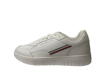 Tommy Hilfiger Basket Stripe Low Top Sneaker Herren Weiß UK 9 EU 43 US 10
