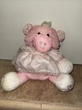 LQQK Vintage Fisher Price Puffalump Rare Pink Cow In Dress 1986 Beautiful
