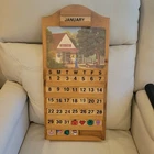 HTF Vtg 1989 Coca Cola Wooden Perpetual Calendar Wall Hanging Artist BJ Cummings