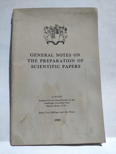 General Notes On The Preparation Of Scientific Papers, The Royal Society -1950 - Bild 1 von 10