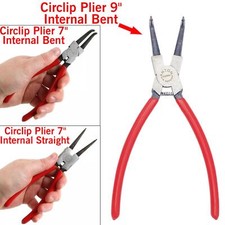 Image of HOCHSTE Circlip Pliers Internal External Straight Bent Nose Tip Snap Ring 7" 9"