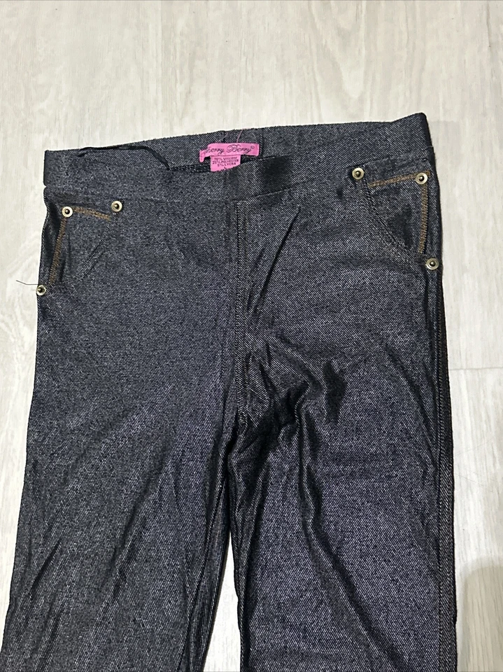 Pantalones de mezclilla sintética CHERRY BERRY Leggings elásticos pantalones de jegging niñas talla 14/16 L Foto 2 de 4