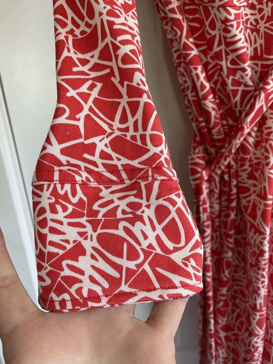 ワンピースその他 DIANE VON FURSTENBERG Women Dresses DVFDL4S005 ODTFL RED DIANE VON FURSTENBERG Silk Printed Wrap Dress Red XXS | PLAYFUL