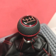 MS RED LEATHER 6 SHIFT GEAR KNOB for MAZDA 2 3 5 6 CX-3 CX-5 MX5 MIATA SPORT RX8