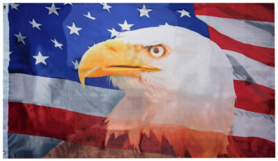 FlagSource U.S. Flag With Eagle Nylon Decorative Flag, Made In The USA, 3x5