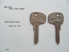NSU Prinz,1000,1200,RO80   1  ORIGINAL Schl&uuml;ssel Rohling OLDTIMER NEIMAN A 724