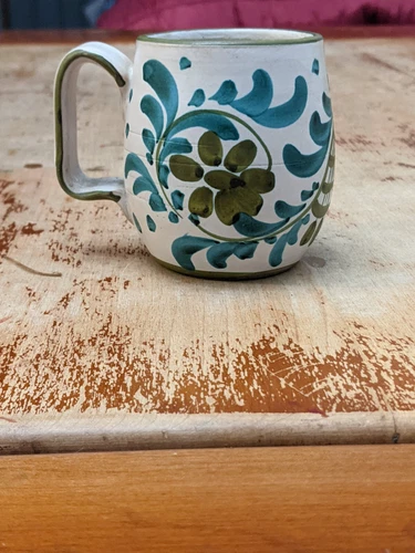 VTG Holt Howard Italy Handpainted Pottery Mug Cup Floral Pattern 1970s Mint